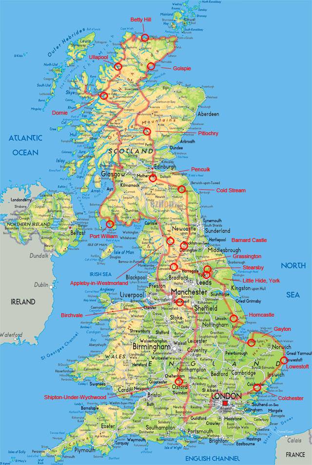 UK tour route