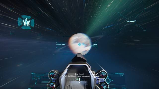 Star Citizen tutorial image showing hyperspace toward a chosen destination