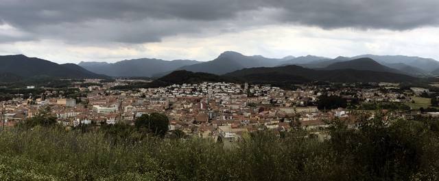 catalonia - the view from the rim of the volcano at Olot