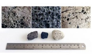 volcanoes - three rock samples
