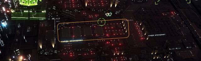 a pattern of red lights around the hangers