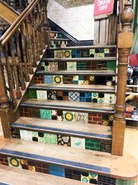 decorative tiles on a staircase at white stuff