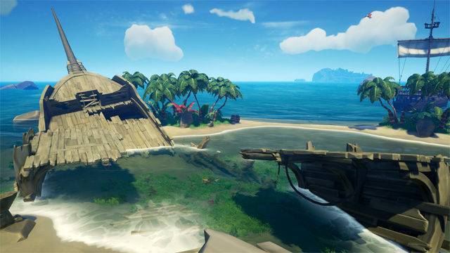 Beautiful islands in the Sea of Thieves